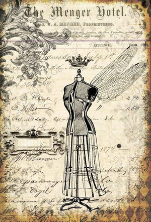 Roycycled Decoupage Paper - Grunge Dressform - Vintage Revival Design Co