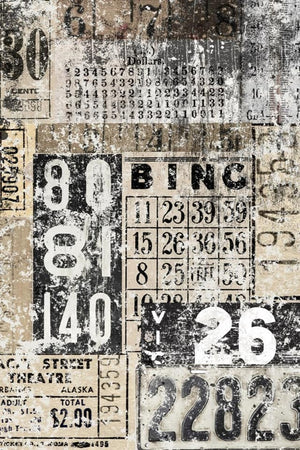 Roycycled Decoupage Paper - Grunge Numbers - Vintage Revival Design Co