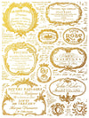 ETIQUETTES - IOD GOLD FOIL TRANSFER 12x16 PAD™ - Vintage Revival Design Co