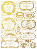 ETIQUETTES - IOD GOLD FOIL TRANSFER 12x16 PAD™ - Vintage Revival Design Co