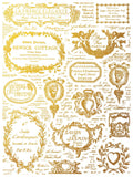 ETIQUETTES - IOD GOLD FOIL TRANSFER 12x16 PAD™ - Vintage Revival Design Co