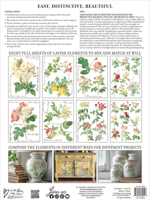 ROSE BOTANICAL - IOD TRANSFER 12×16 PAD™ - Vintage Revival Design Co