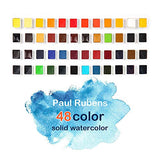 Paul Rubens Watercolor Paint Artist Grade, 48 Colors Watercolor Paints Set Solid Cakes with Palette and Watercolor Journal 100% Cotton Hot Press For Artists Painters - Vintage Revival Design Co