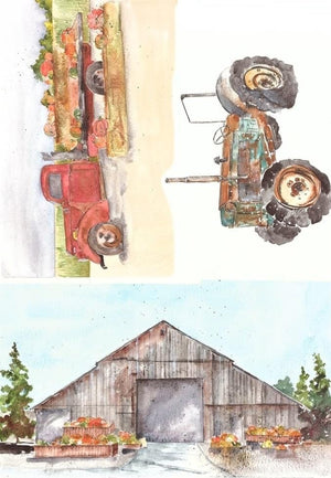 Roycycled Decoupage Paper - Fall Farm - Vintage Revival Design Co