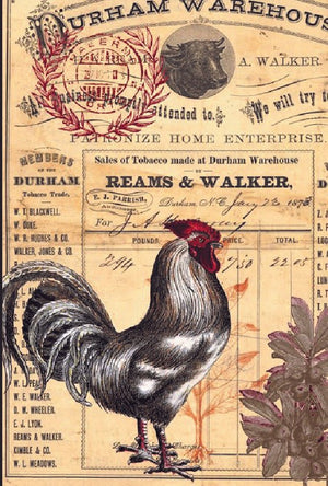 Roycycled Decoupage Paper - Rooster Ephemera - Vintage Revival Design Co