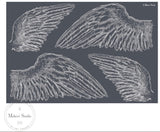 Wings Tri-Mesh Reusable Stencil 12 x 18 by A Maker's Studio - Vintage Revival Design Co